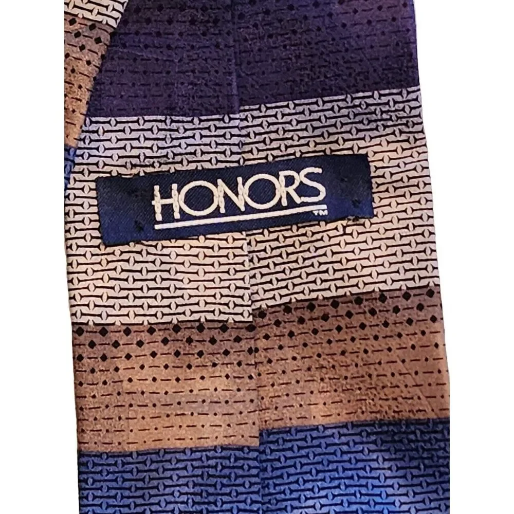 #6630 Honors blue silk mens necktie
